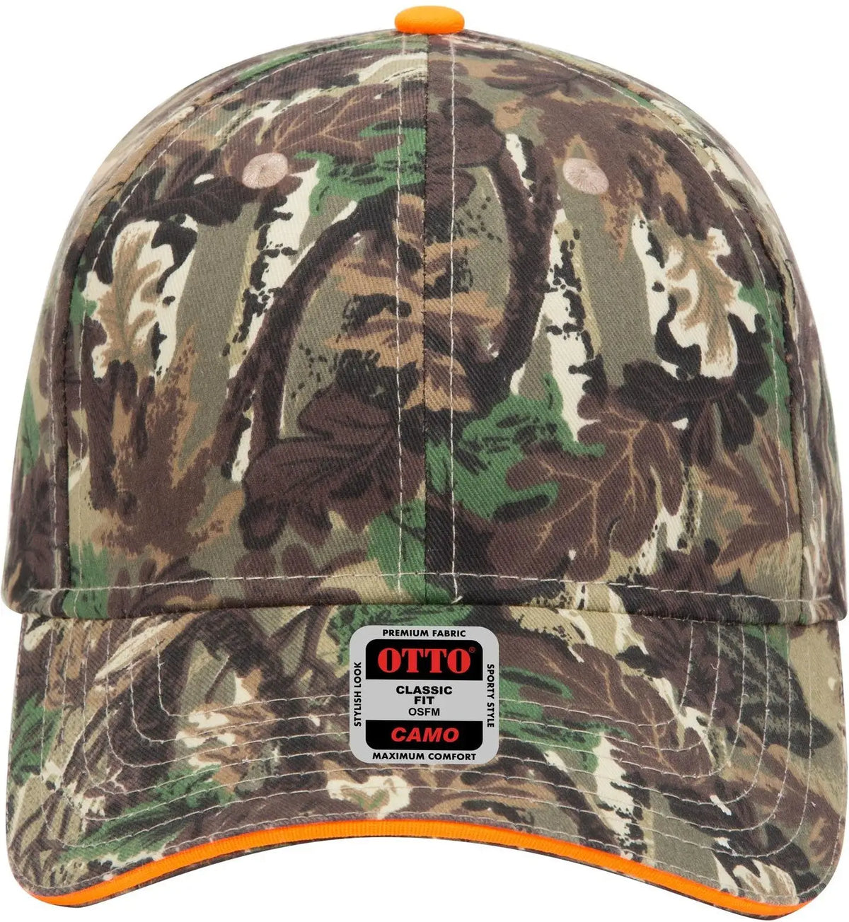 Otto 71-602 Camouflage 6 Panel Low Profile Baseball Cap - Lt.lod/brn/kly - 1/2’’ - 7 5/8’’