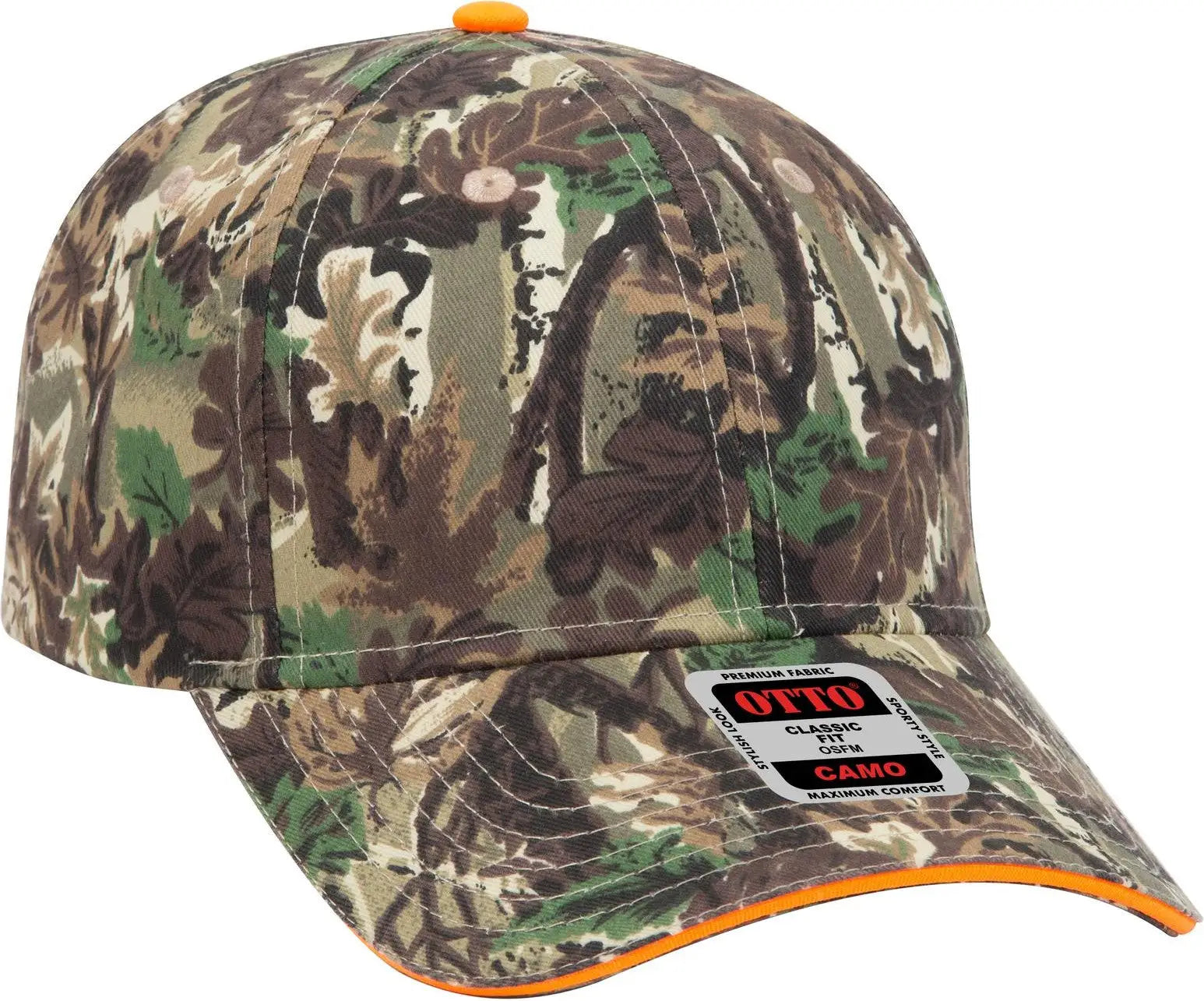 Otto 71-602 Camouflage 6 Panel Low Profile Baseball Cap - Lt.lod/brn/kly - 1/2’’ - 7 5/8’’
