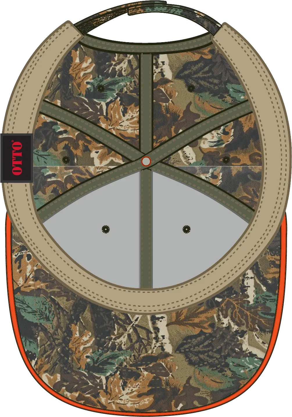 Otto 71-602 Camouflage 6 Panel Low Profile Baseball Cap - Lt.lod/brn/kly - 1/2’’ - 7 5/8’’