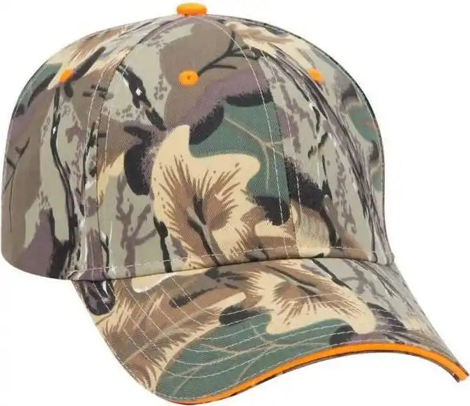 Otto 71-602 Camouflage 6 Panel Low Profile Baseball Cap - Khaki Brown Light Olive Green - one Size Fits Most