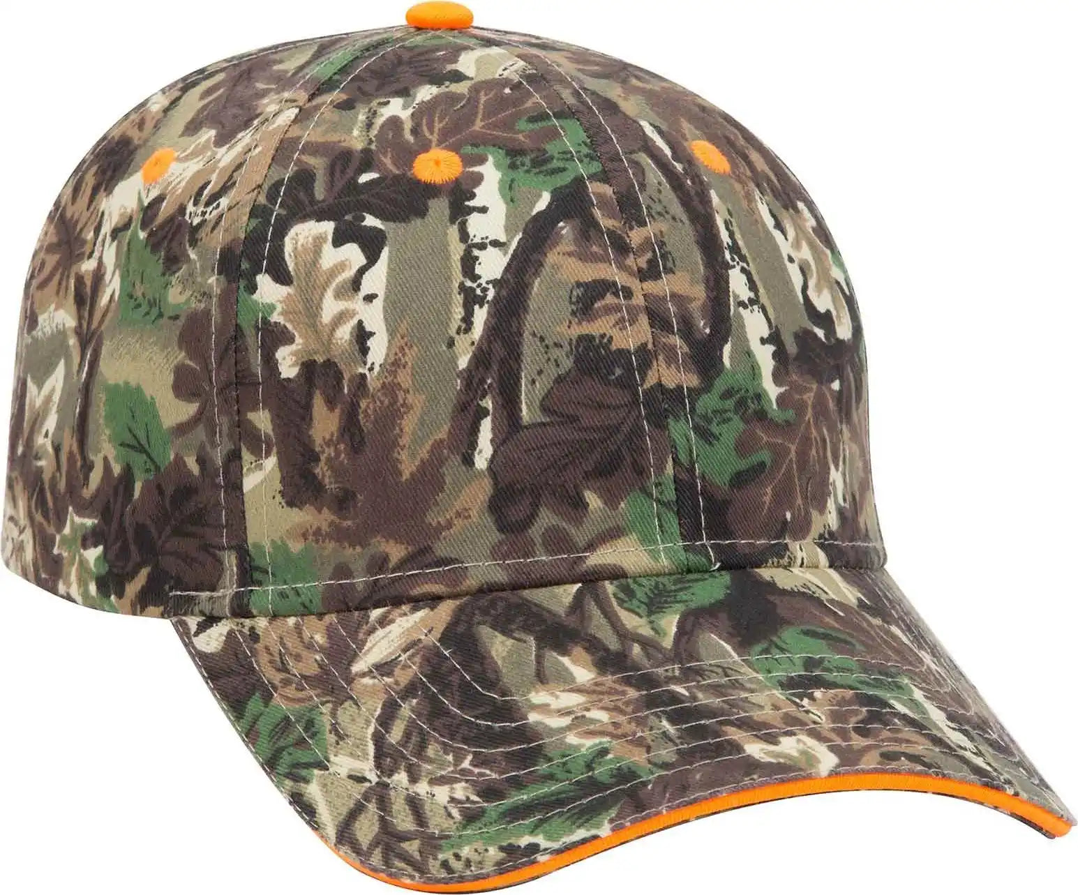 Otto 71-602 Camouflage 6 Panel Low Profile Baseball Cap - Light Loden Brown Kelly - Olive / one Size Fits Most