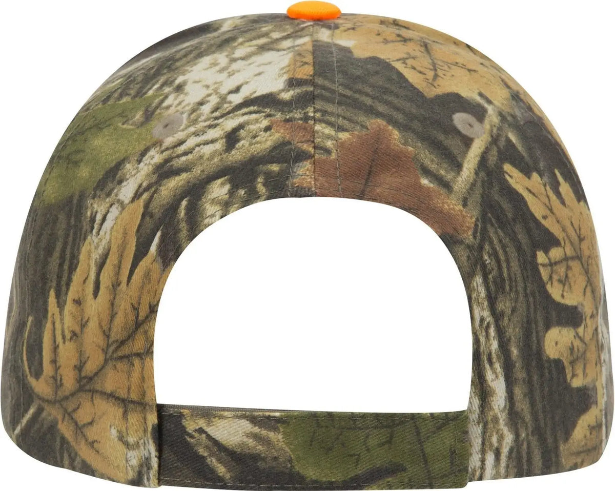 Otto 71-841 Camouflage 6 Panel Low Profile Baseball Cap - Blk/dk.kha/ch.gry/n.org - 1/2’’ - 7 5/8’’