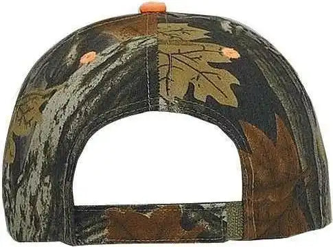 Otto 71-841 Camouflage 6 Panel Low Profile Baseball Cap - Black Darkkhaki Charcoal Neon Orange - one Size Fits Most