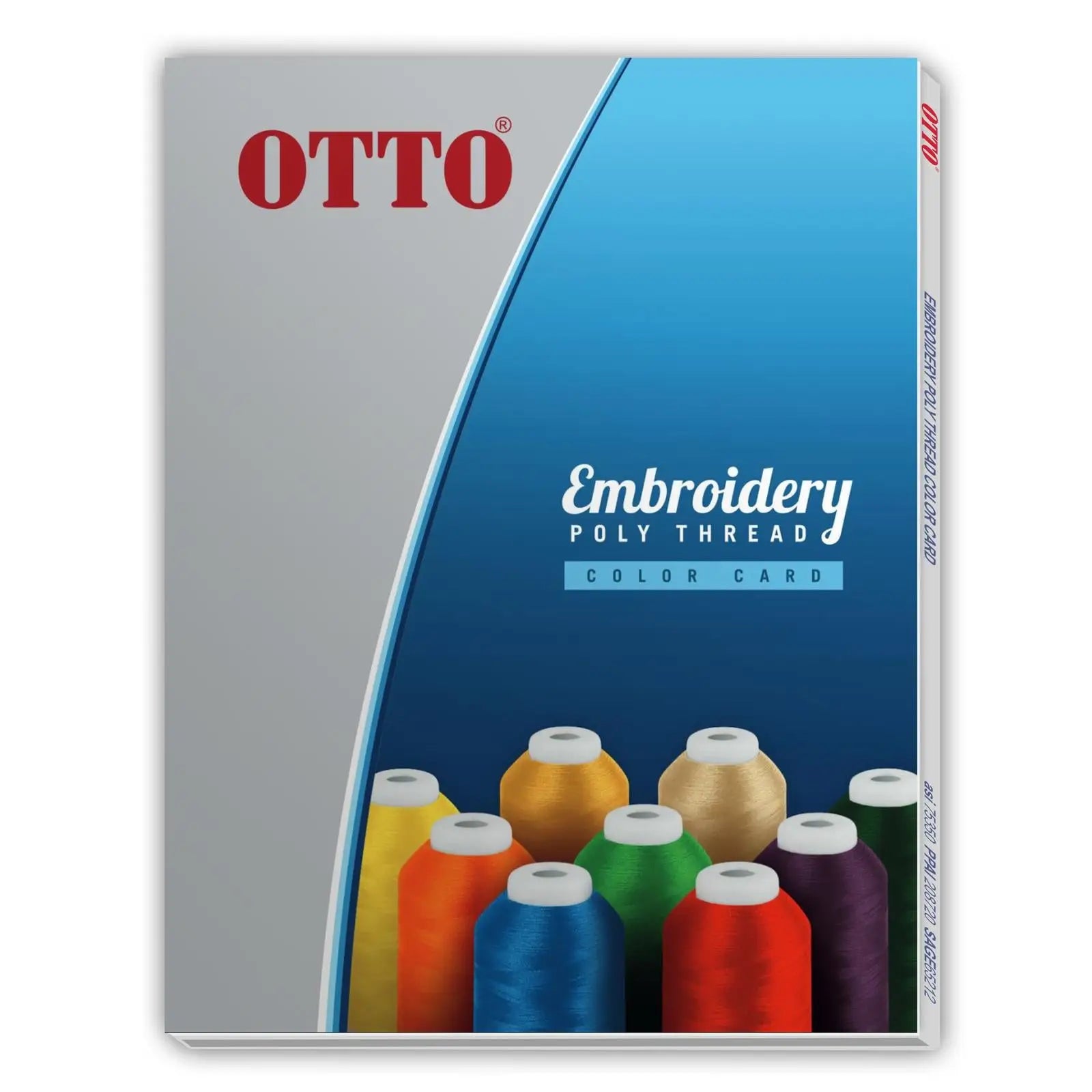 Otto 72-746 Embroidery Poly Thread Color Card - Assorted Colors - 7 3/8’’ - 5/8’’