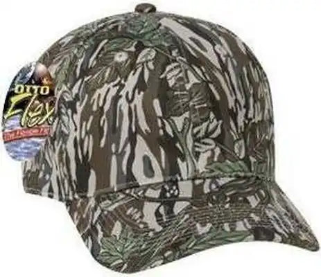 Otto 77-379 Stretchable Camouflage Cotton Twill Low Profile Pro Style Cap - Gray Dark Green - Forest / S/m