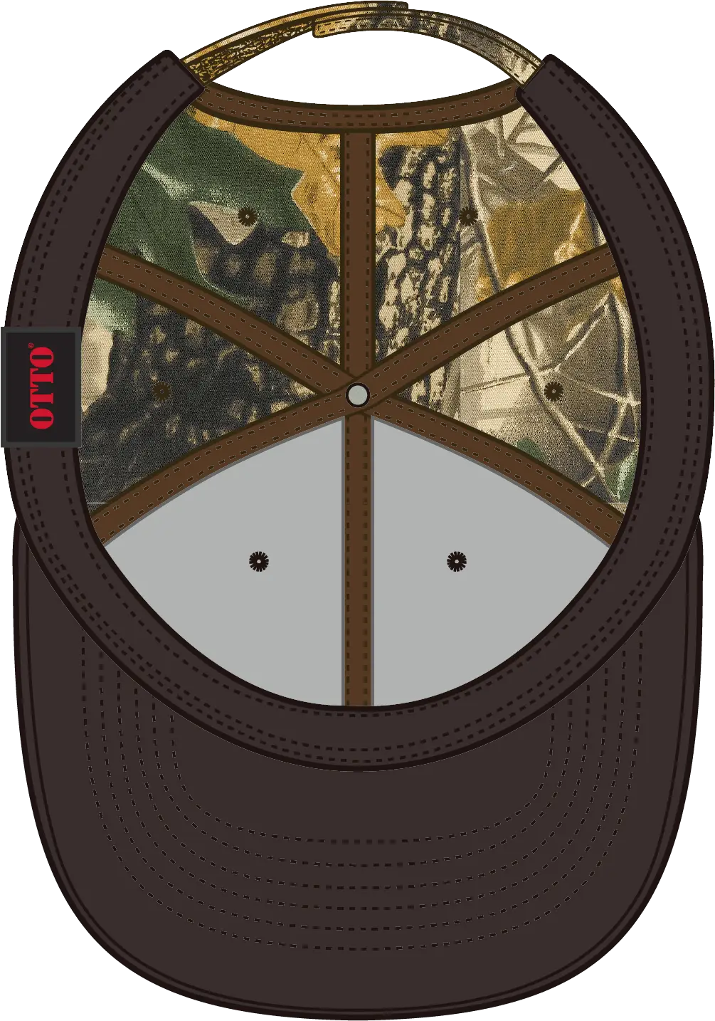 Otto 78-1130 Camouflage 6 Panel Low Profile Baseball Cap - Dk.brn/kha/blk/dk.grn - 1/2’’ - 7 5/8’’