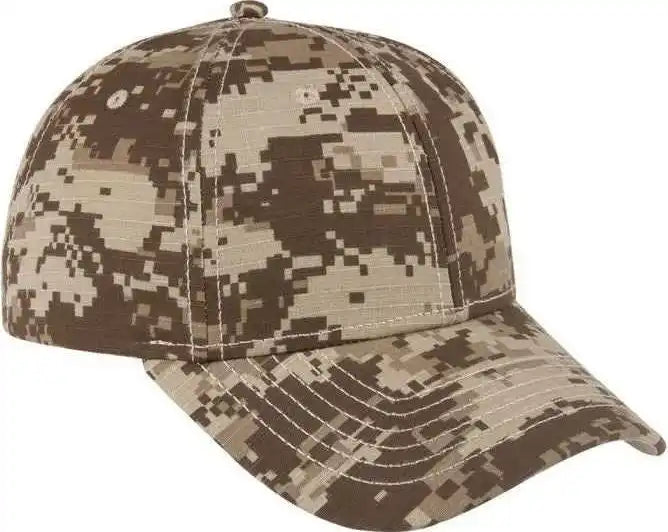 Otto 78-1177 Digital Camouflage 6 Panel Low Profile Baseball Cap - Khaki Dark Olive Green Darkkhaki - one Size Fits Most