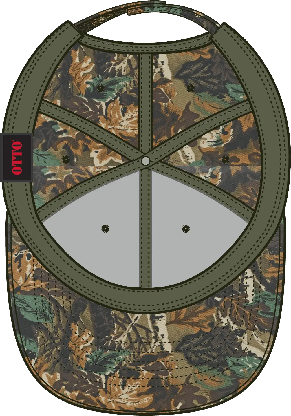 Otto 78-353 Camouflage 6 Panel Low Profile Baseball Cap - Lt.lod/brn/kly - 1/2’’ - 7 5/8’’