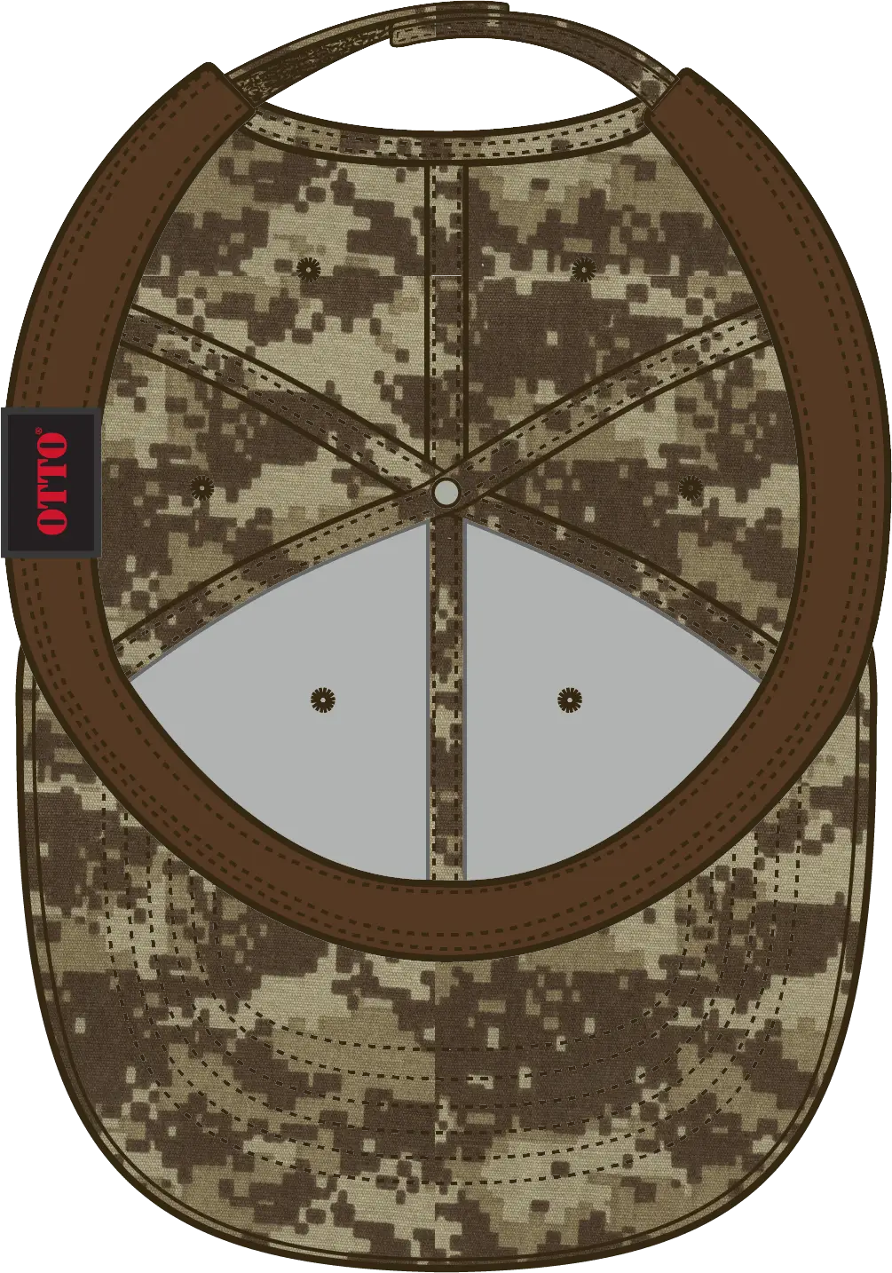 Otto 78-353 Camouflage 6 Panel Low Profile Baseball Cap - Kha/d.ol.grn/d.kha - 1/2’’ - 7 5/8’’
