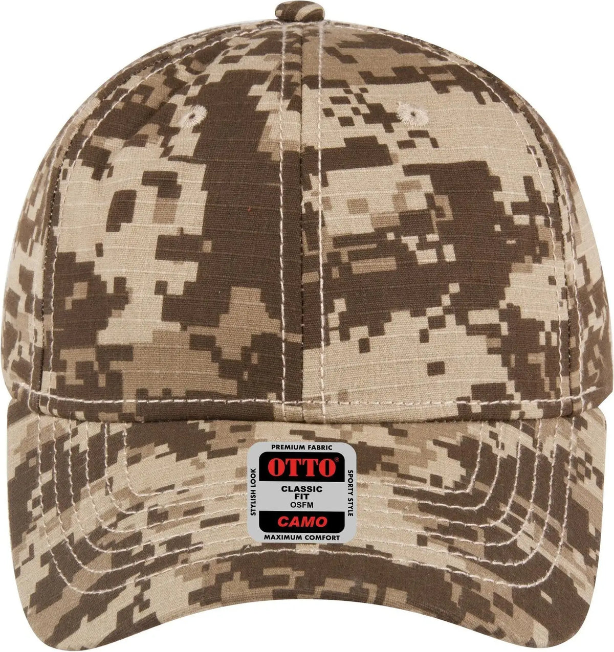 Otto 78-353 Camouflage 6 Panel Low Profile Baseball Cap - Kha/d.ol.grn/d.kha - 1/2’’ - 7 5/8’’