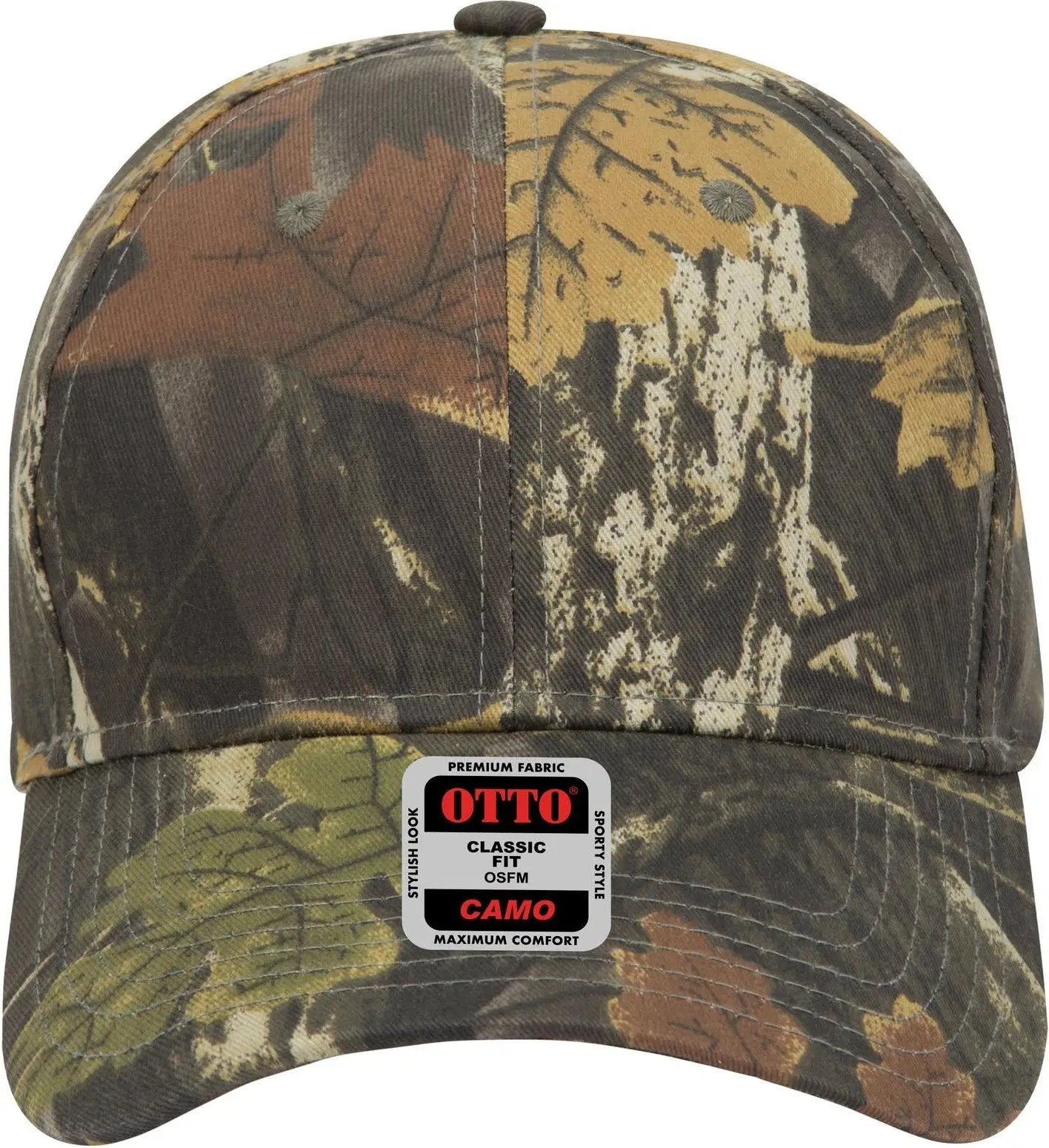 Otto 78-353 Camouflage 6 Panel Low Profile Baseball Cap - Blk/dk.kha/ch.gry - 1/2’’ - 7 5/8’’