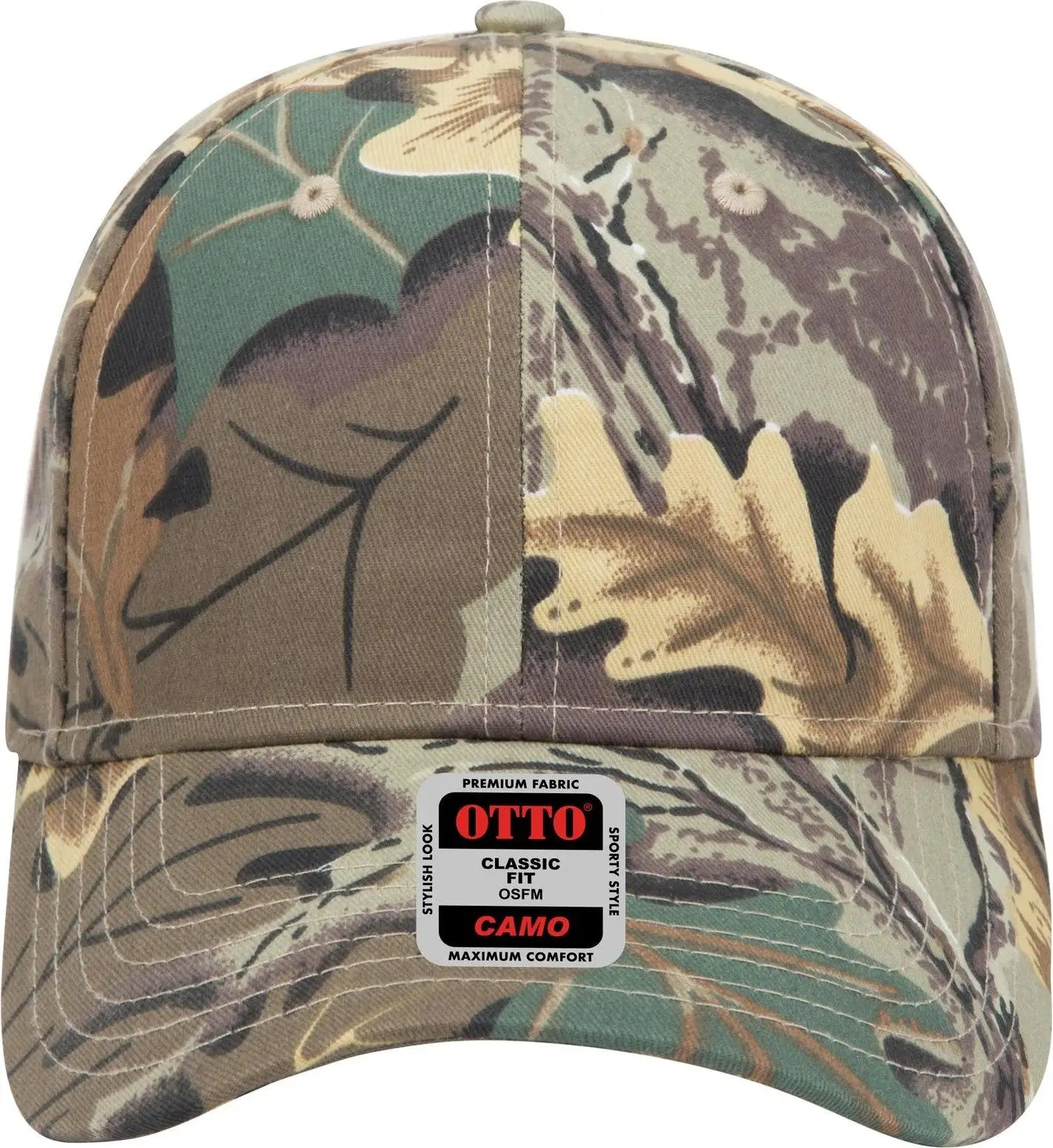 Otto 78-353 Camouflage 6 Panel Low Profile Baseball Cap - Kha/brn/lt.ol.grn - 1/2’’ - 7 5/8’’