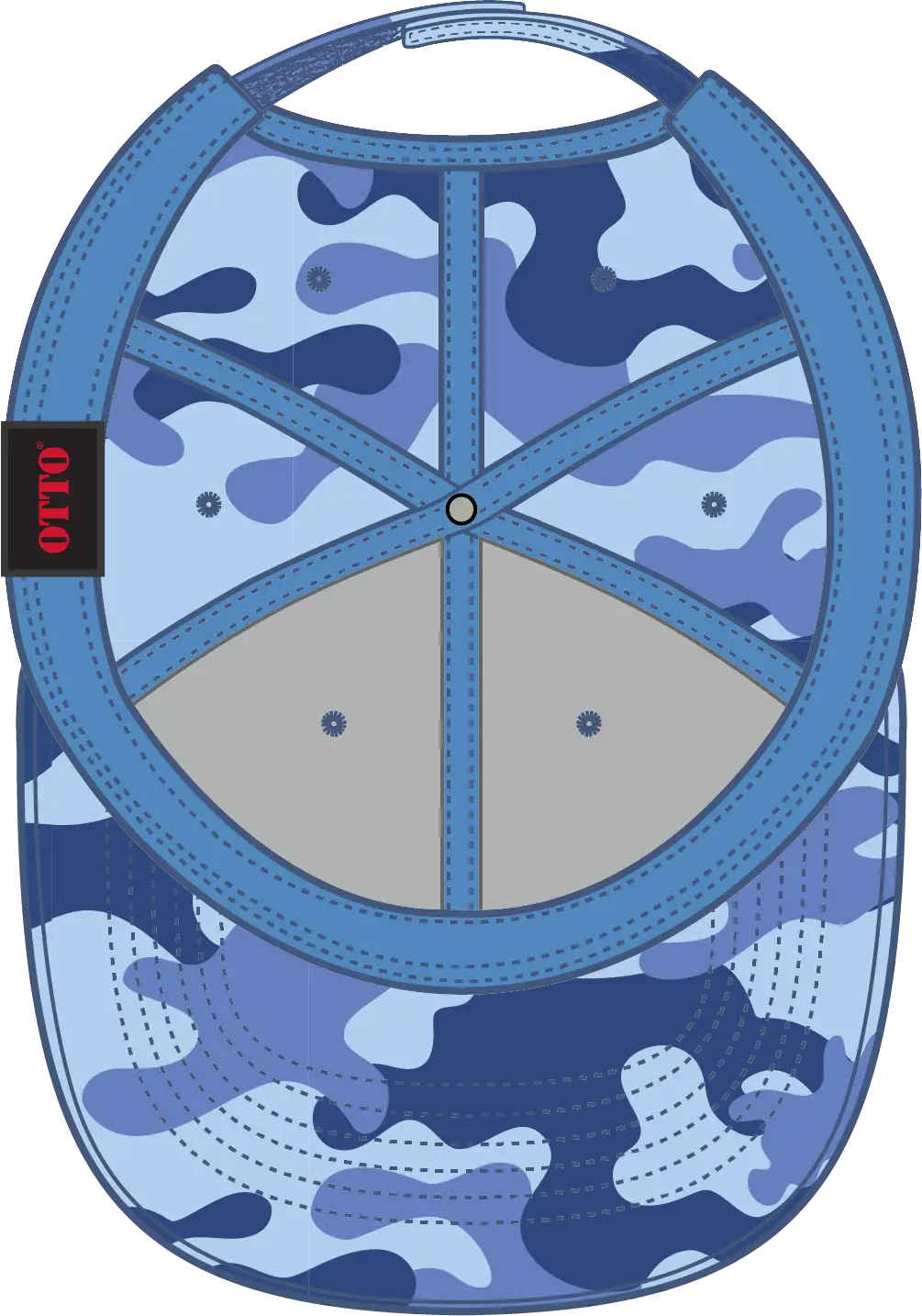 Otto 78-353 Camouflage 6 Panel Low Profile Baseball Cap - Aqua/lk Blu - 1/2’’ - 7 5/8’’