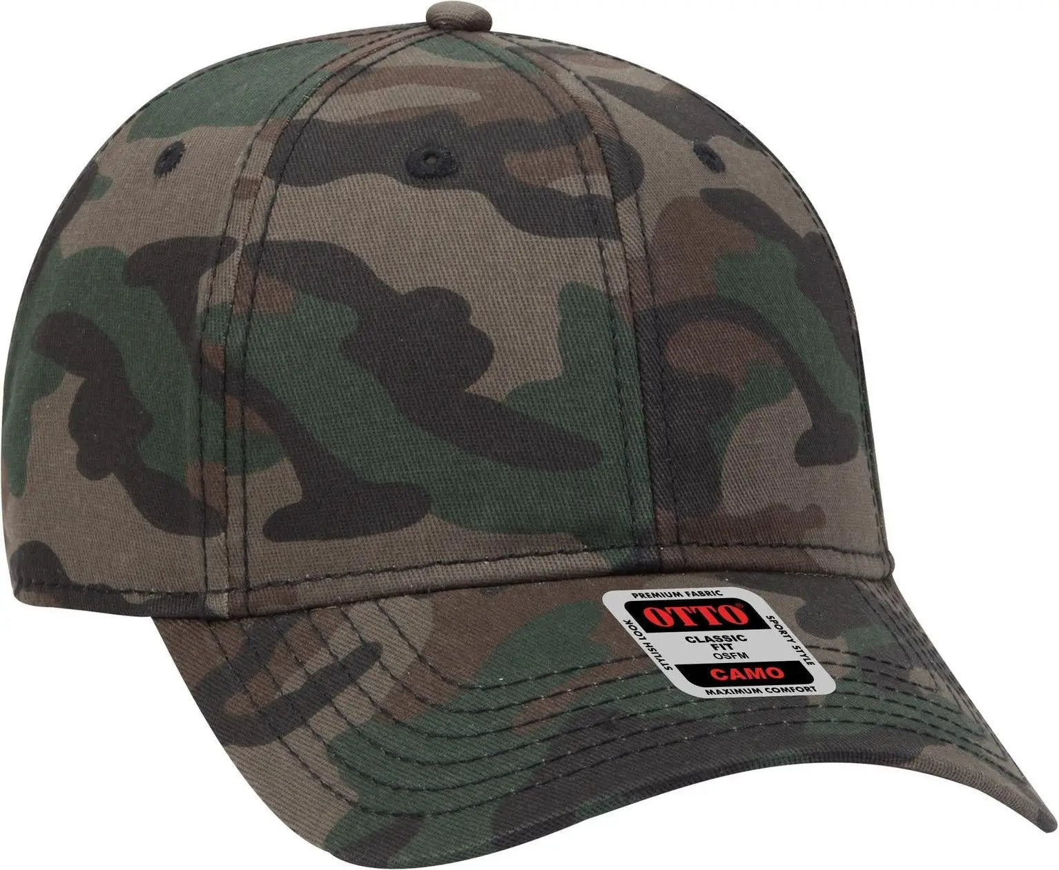 Otto 78-353 Camouflage 6 Panel Low Profile Baseball Cap - Camo 004 - 1/2’’ - 7 5/8’’