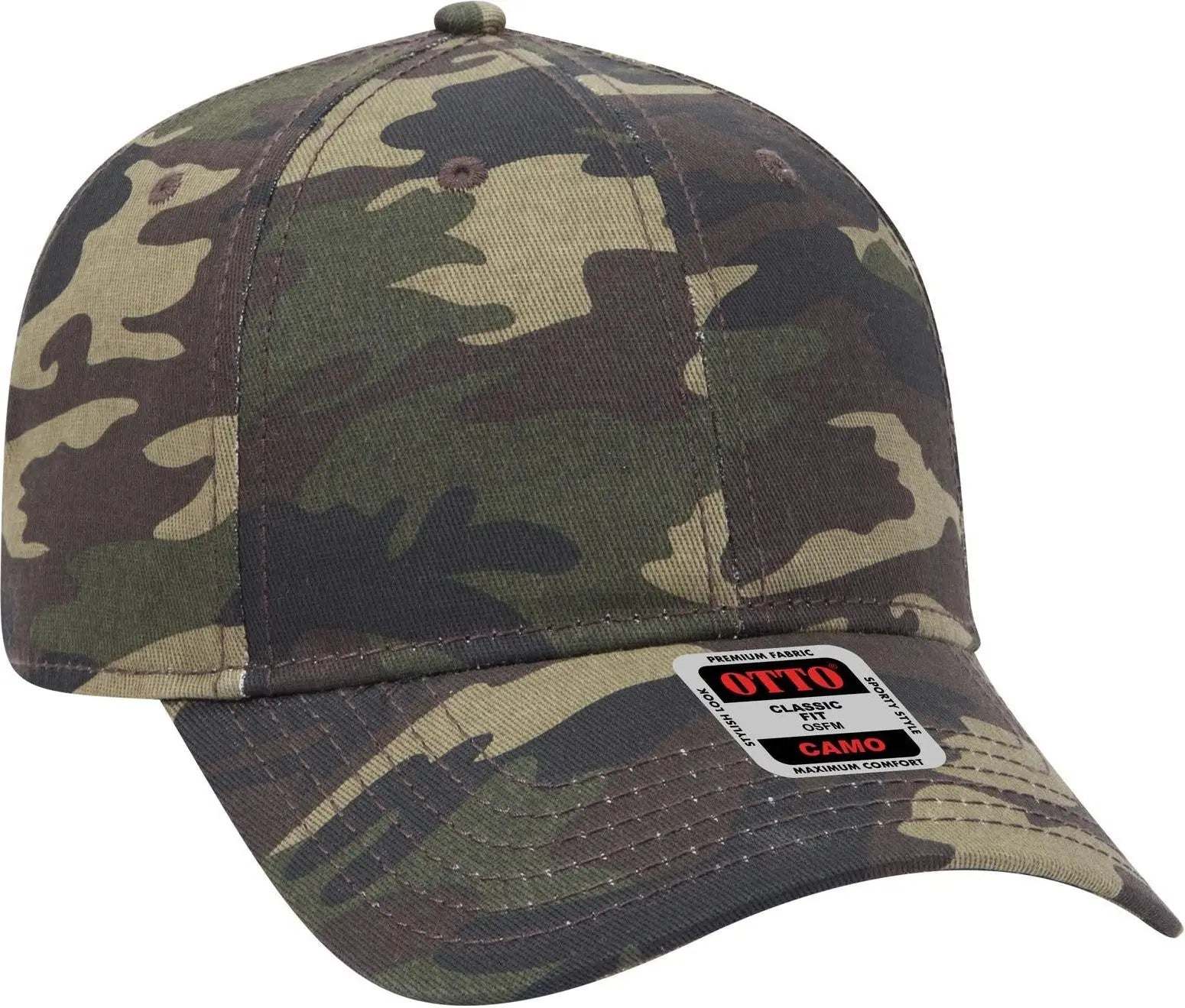 Otto 78-353 Camouflage 6 Panel Low Profile Baseball Cap - Camo 008 - 1/2’’ - 7 5/8’’