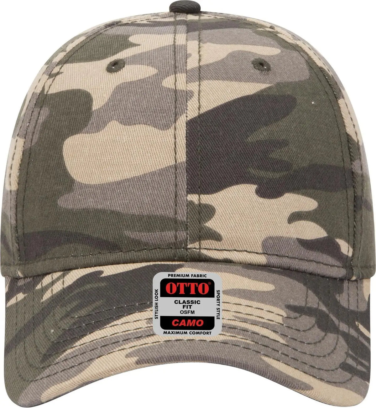 Otto 78-353 Camouflage 6 Panel Low Profile Baseball Cap - Camo 010 - 1/2’’ - 7 5/8’’