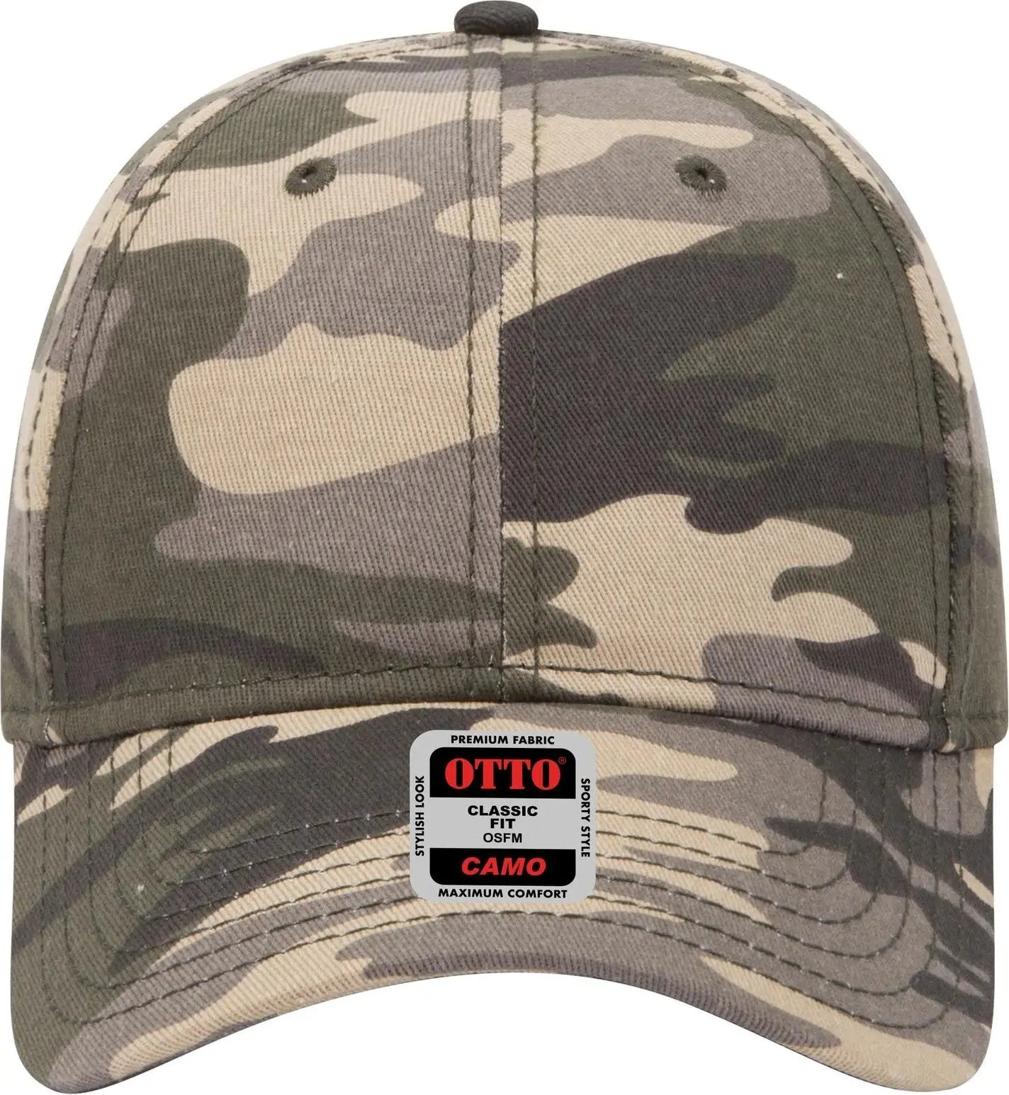 Otto 78-353 Camouflage 6 Panel Low Profile Baseball Cap - Camo 010 - 1/2’’ - 7 5/8’’