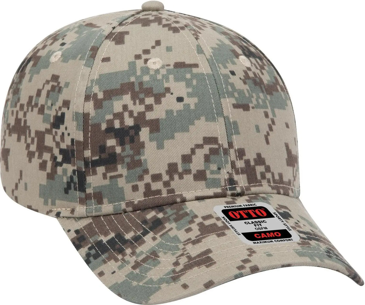 Otto 78-353 Camouflage 6 Panel Low Profile Baseball Cap - Kha/brn/blk - 1/2’’ - 7 5/8’’