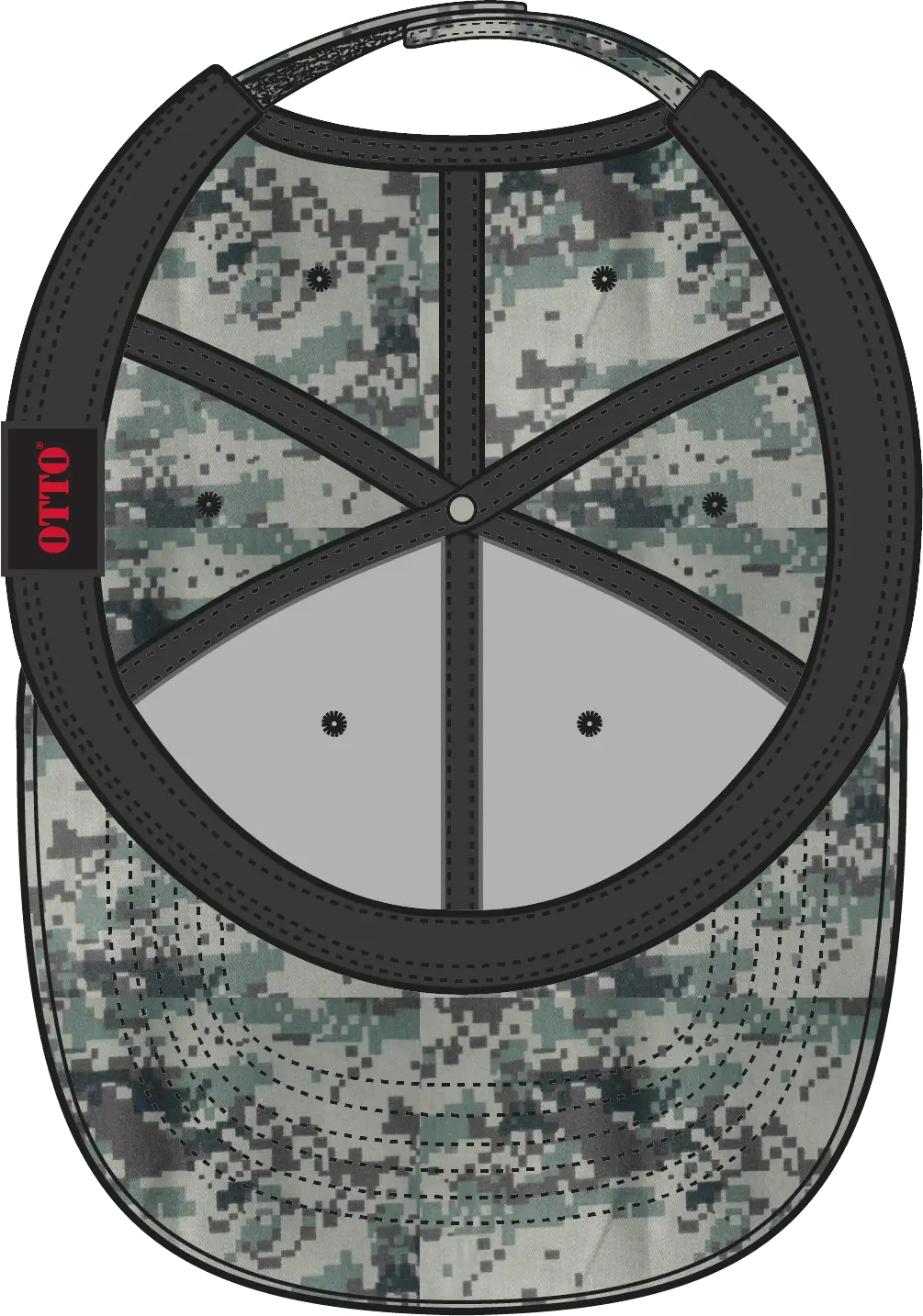 Otto 78-353 Camouflage 6 Panel Low Profile Baseball Cap - Kha/brn/blk - 1/2’’ - 7 5/8’’
