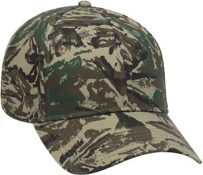 Otto 78-353 Camouflage 6 Panel Low Profile Baseball Cap - Olive Green Black Dark - Forest / one Size Fits Most