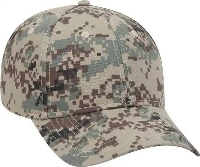 Otto 78-776 Digital Camouflage 6 Panel Low Profile Baseball Cap - Khaki Brown Black - one Size Fits Most