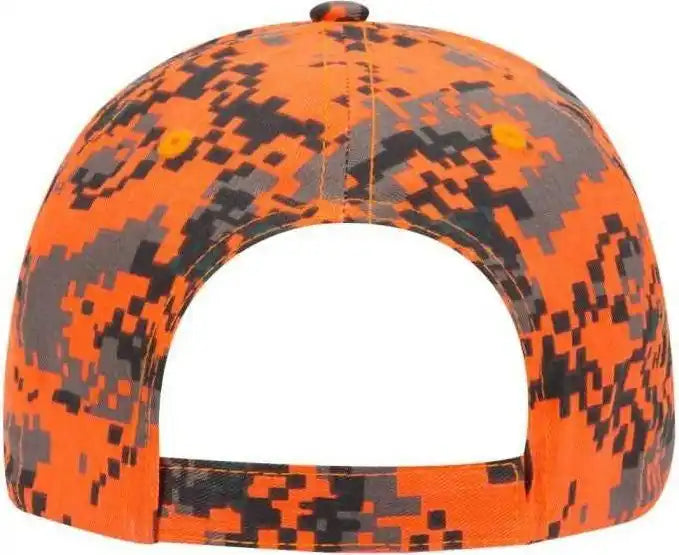 Otto 78-776 Digital Camouflage 6 Panel Low Profile Baseball Cap - Neon Orange Brown Black - one Size Fits Most
