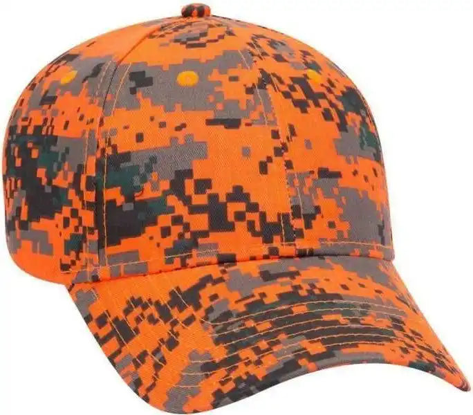 Otto 78-776 Digital Camouflage 6 Panel Low Profile Baseball Cap - Neon Orange Brown Black - one Size Fits Most