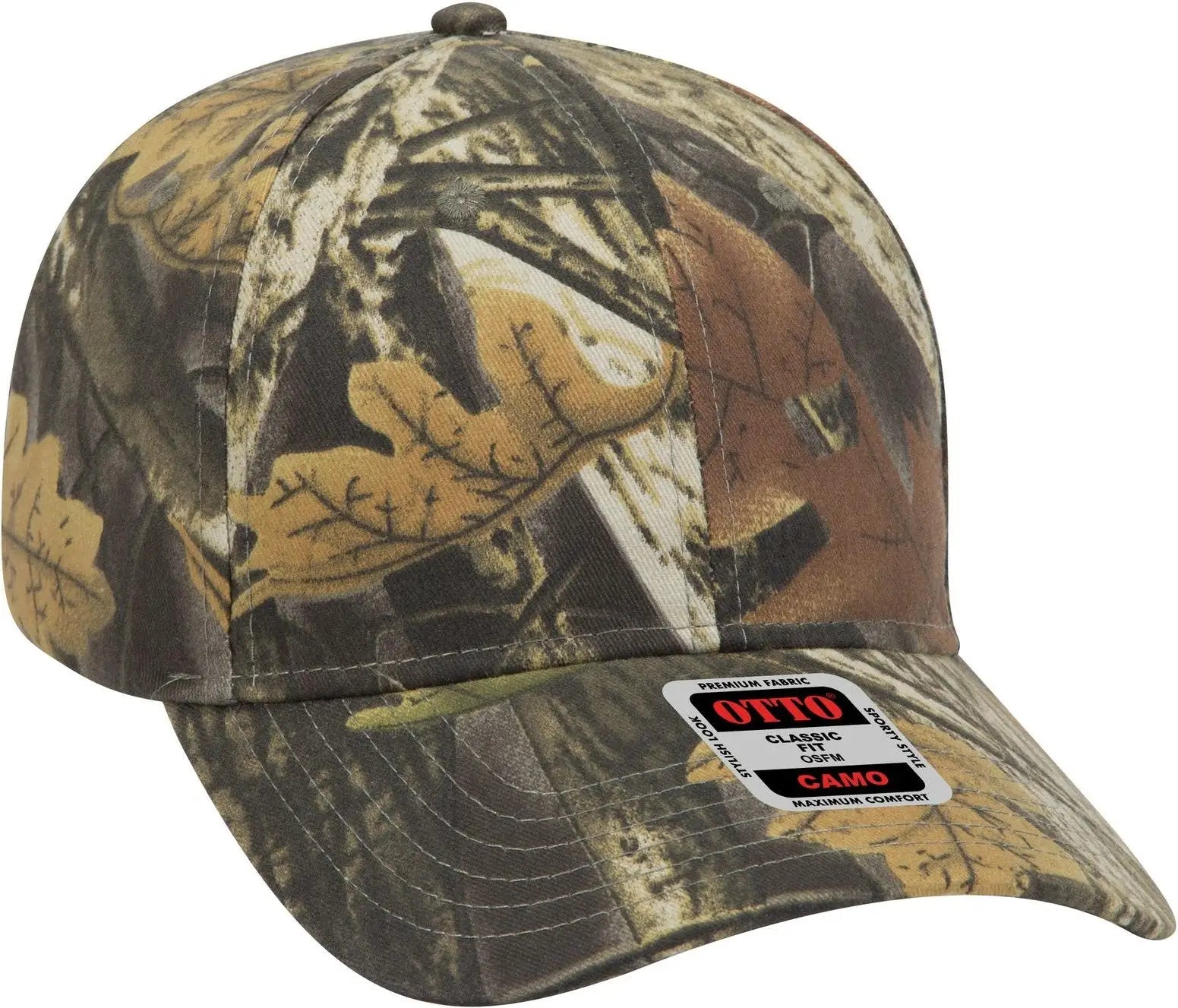 Otto 78-835 Camouflage 6 Panel Low Profile Baseball Cap - Blk/dk.kha/ch.gry - 1/2’’ - 7 5/8’’