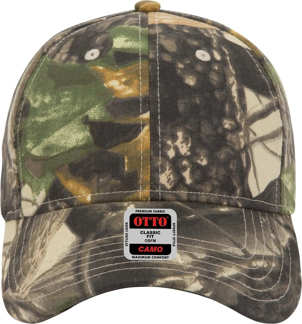 Otto 78-835 Camouflage 6 Panel Low Profile Baseball Cap - Kha/blk/dk.grn - 1/2’’ - 7 5/8’’