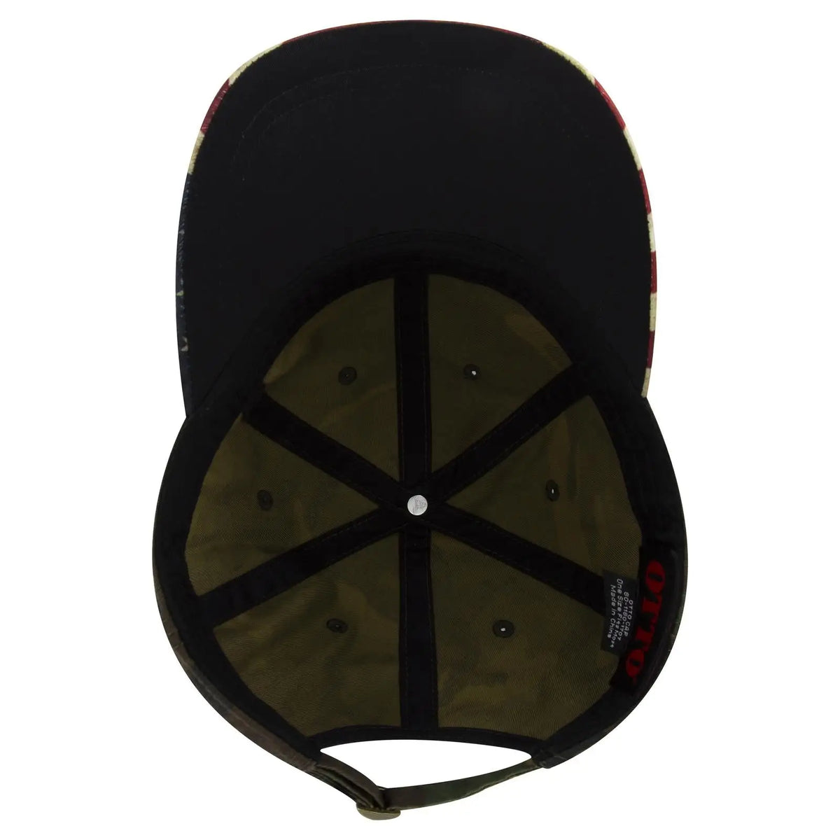Otto 80-1180 6 Panel Low Profile U.s. Flag Cap - Dk.grn/brn - 7 3/8’’ - 5/8’’