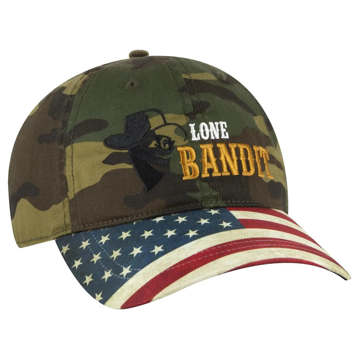 Otto 80-1180 6 Panel Low Profile U.s. Flag Cap - Dk.grn/brn - 7 3/8’’ - 5/8’’