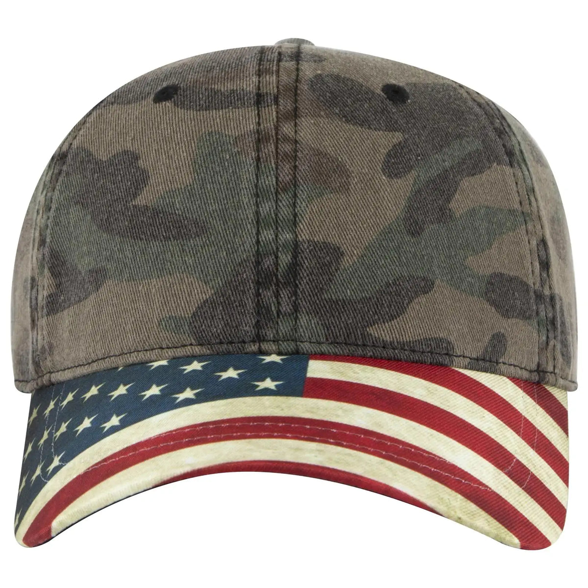 Otto 80-1180 6 Panel Low Profile Usa Flag Cap - Camo 004 - 7 3/8’’ - 5/8’’
