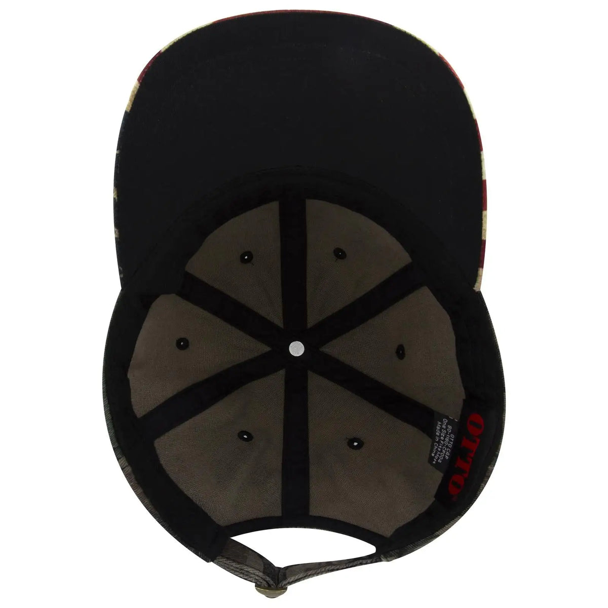 Otto 80-1180 6 Panel Low Profile Usa Flag Cap - Camo 004 - 7 3/8’’ - 5/8’’