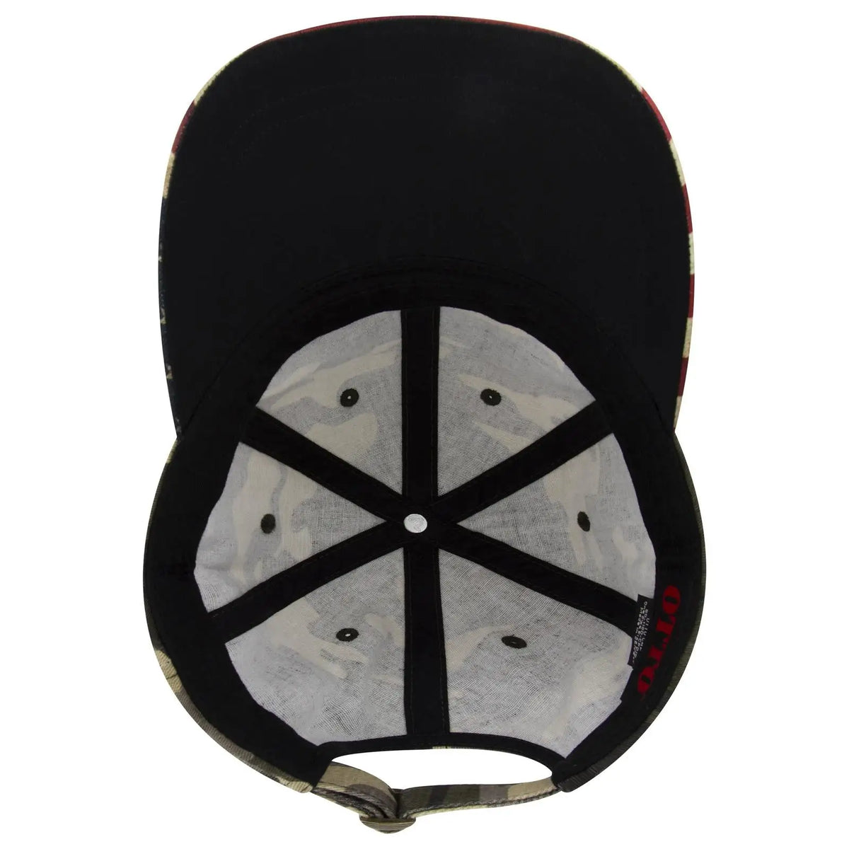 Otto 80-1180 6 Panel Low Profile Usa Flag Cap - Camo 010 - 7 3/8’’ - 5/8’’