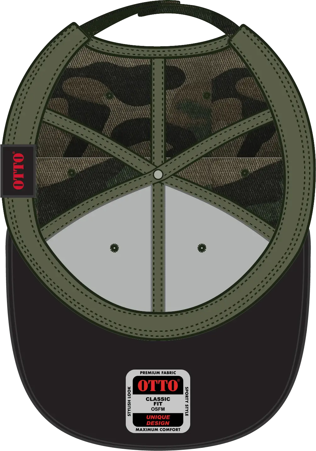 Otto 80-1327 6 Panel Low Profile Baseball Cap - Camo 004 - 1/2’’ - 7 5/8’’