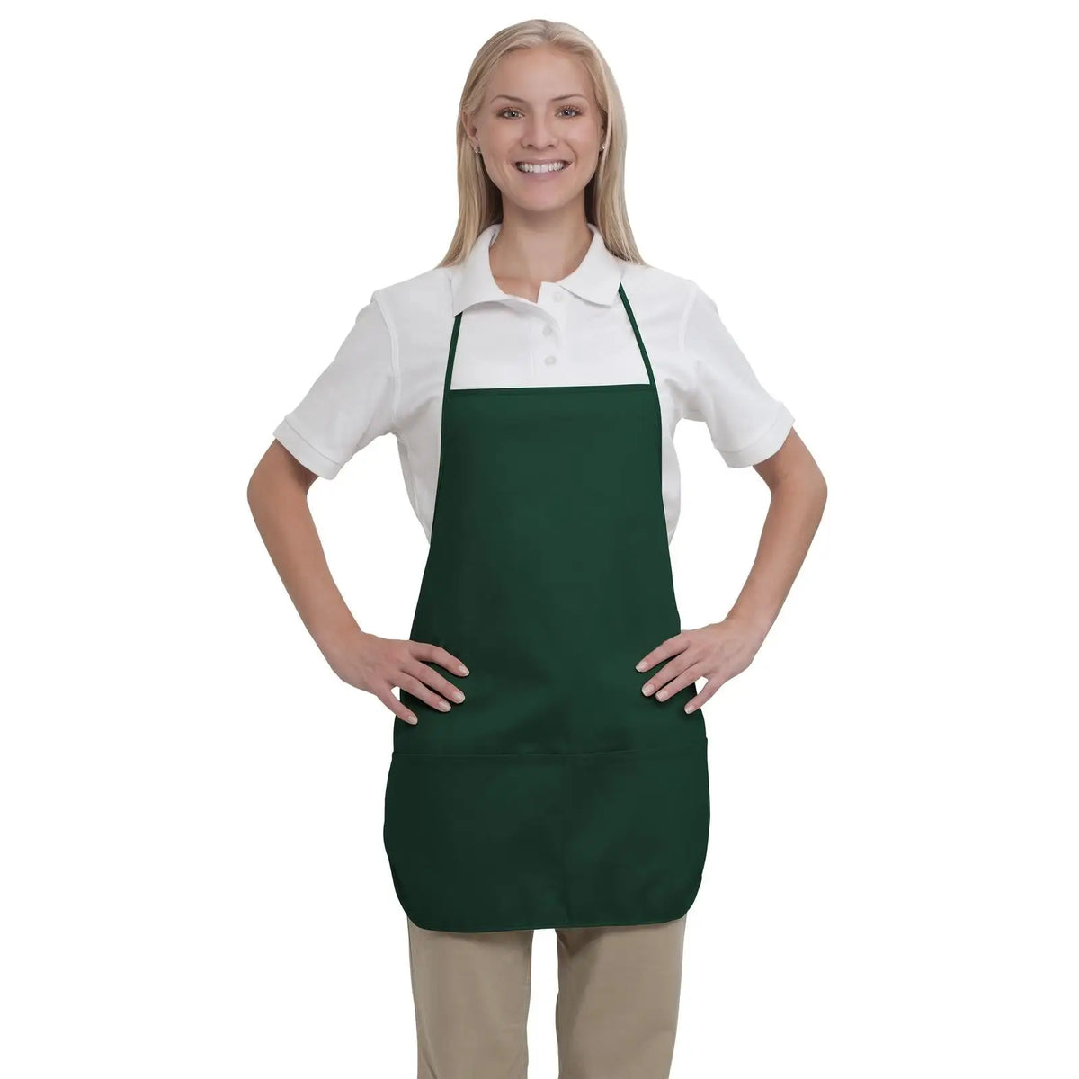 Otto 802-401 2 Pocket Medium Bib Apron - Dk. Green