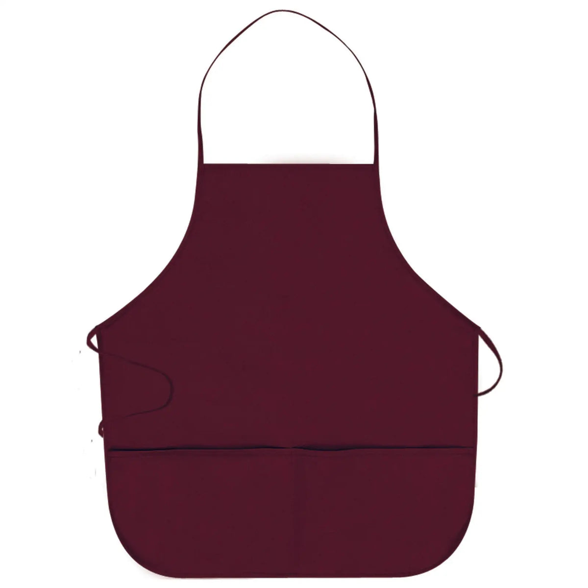 Otto 802-401 2 Pocket Medium Bib Apron - Maroon - Osfm