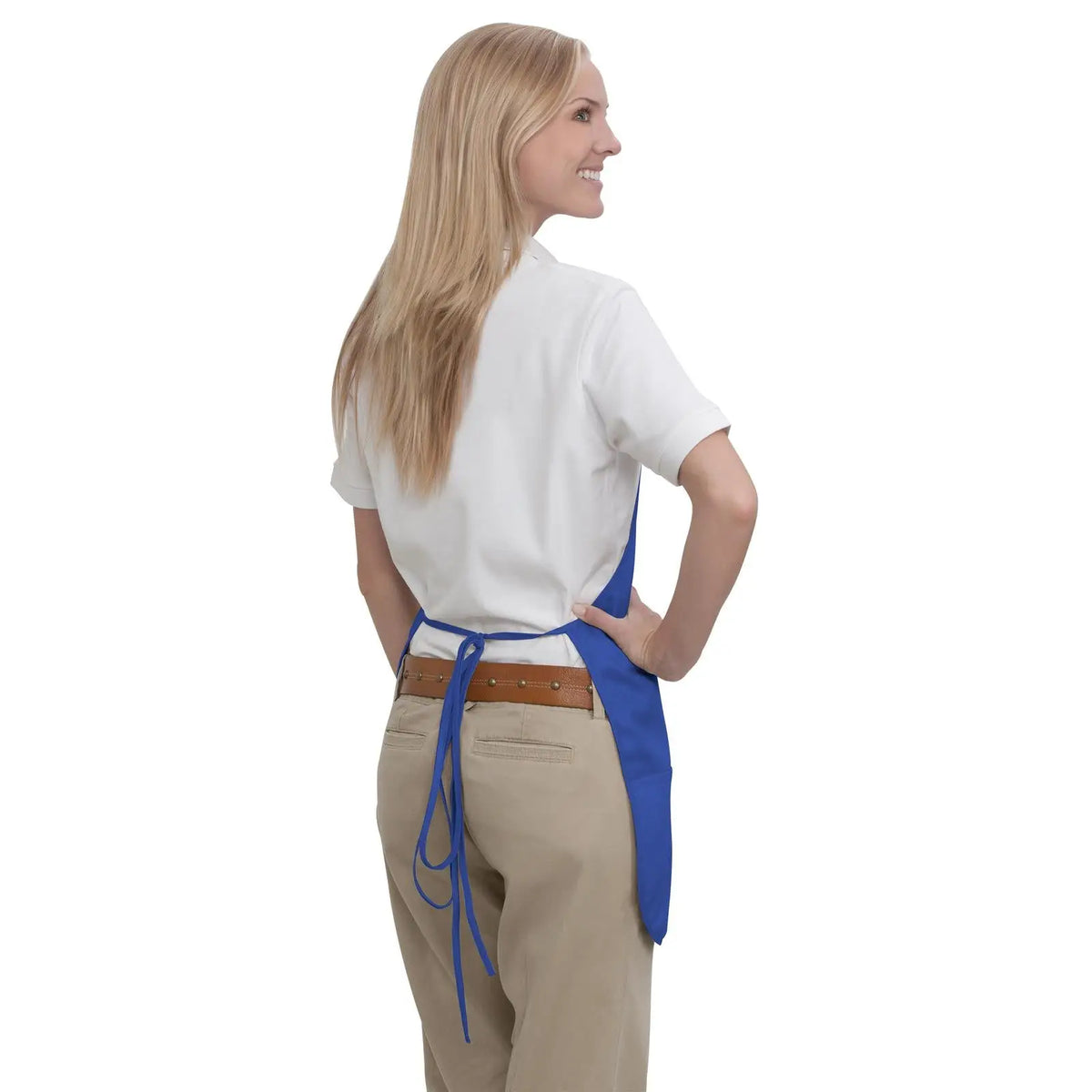 Otto 802-401 2 Pocket Medium Bib Apron - Royal - Osfm