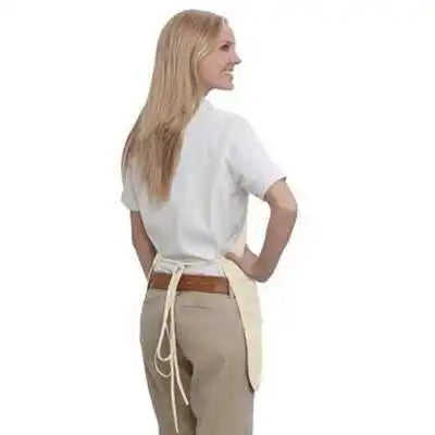 Otto 802-401 7.5 Oz. Two Pocket Medium Bib Cotton Twill Aprons - Natural - one Size Fits Most