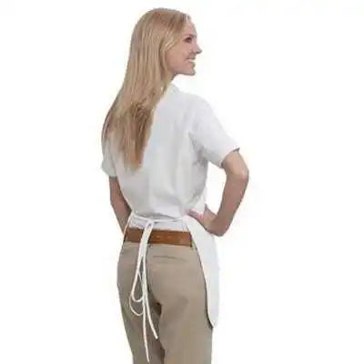 Otto 802-401 7.5 Oz. Two Pocket Medium Bib Cotton Twill Aprons - White - one Size Fits Most