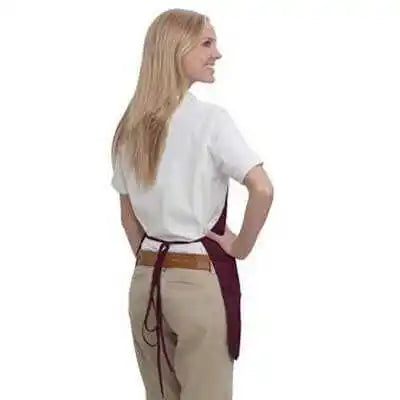 Otto 802-401 7.5 Oz. Two Pocket Medium Bib Cotton Twill Aprons - Maroon - one Size Fits Most