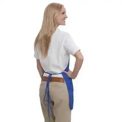 Otto 802-401 7.5 Oz. Two Pocket Medium Bib Cotton Twill Aprons - Royal - one Size Fits Most