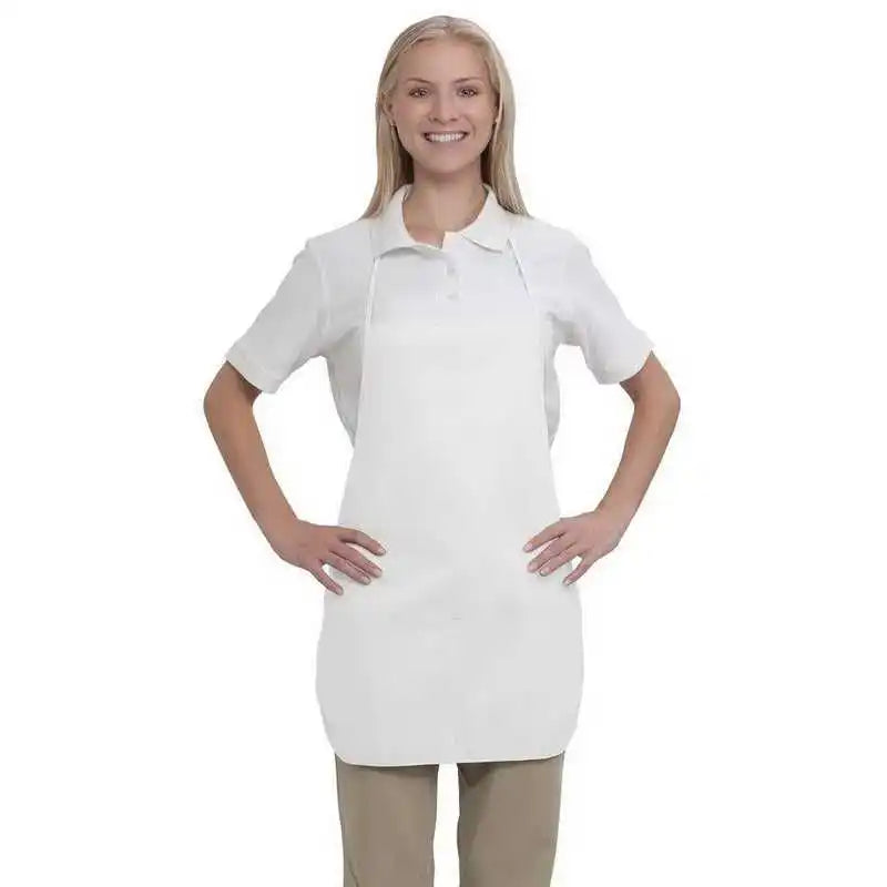 Otto 802-401 7.5 Oz. Two Pocket Medium Bib Cotton Twill Aprons - White - one Size Fits Most