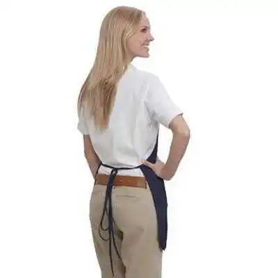 Otto 802-401 7.5 Oz. Two Pocket Medium Bib Cotton Twill Aprons - Navy - one Size Fits Most