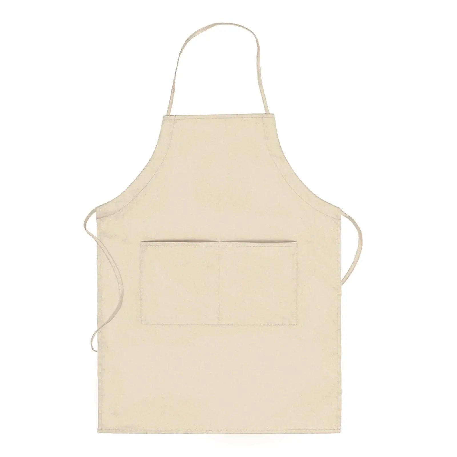 Otto 803-401 2 Pocket Full Length Adjustable Bib Apron - Natural - Osfm
