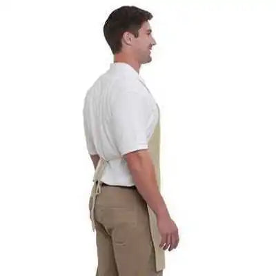 Otto 803-401 7.5 Oz Two Pocket Full Length Adjustable Bib Cotton Twill Aprons - Khaki - one Size Fits Most
