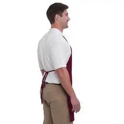 Otto 803-401 7.5 Oz Two Pocket Full Length Adjustable Bib Cotton Twill Aprons - Maroon - one Size Fits Most