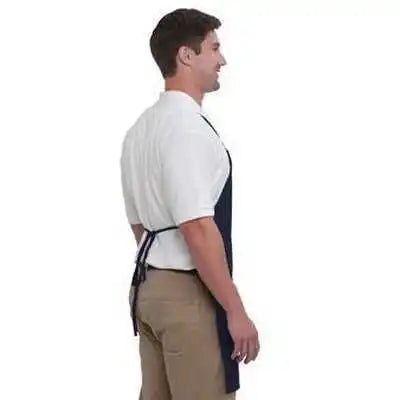 Otto 803-401 7.5 Oz Two Pocket Full Length Adjustable Bib Cotton Twill Aprons - Navy - one Size Fits Most
