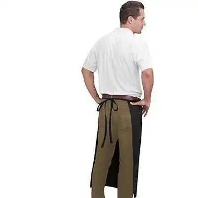 Otto 804-401 7.5 Oz. Cotton Blend Twill one Pocket Full Length Bistro Apron - Black - Size Fits Most