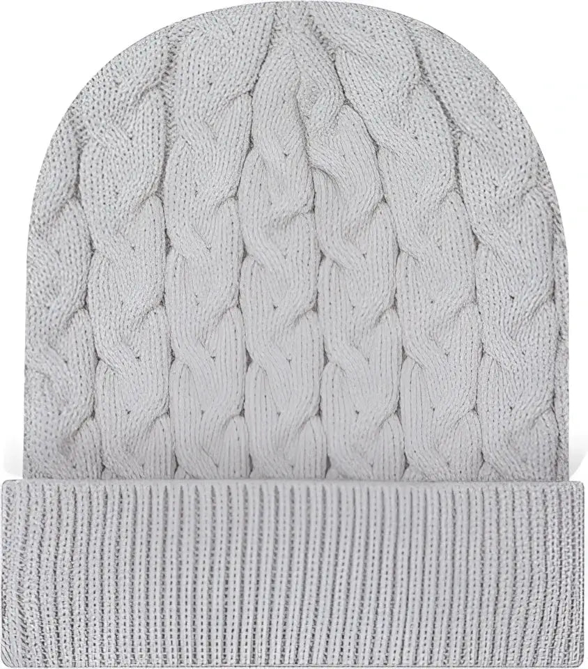 Otto 82-1 12’’ Cable Knit Beanie W/ Rib Cuff - Lt. Gray - 6 1/2’’ - 7 5/8’’